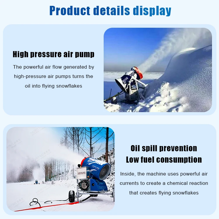 Macchina per la produzione di neve artificiale per esterni, grande resort di sci, parco di neve, parco giochi panoramico, produzione di neve reale all'aperto