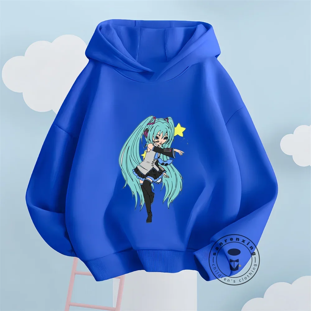 New Fall 2024 Classic Kids Sweatshirts Hatsune Miku Print Streetwear Casual Fashion Hip Hop Tracksuit Boy Girl Note Trend Hoodie