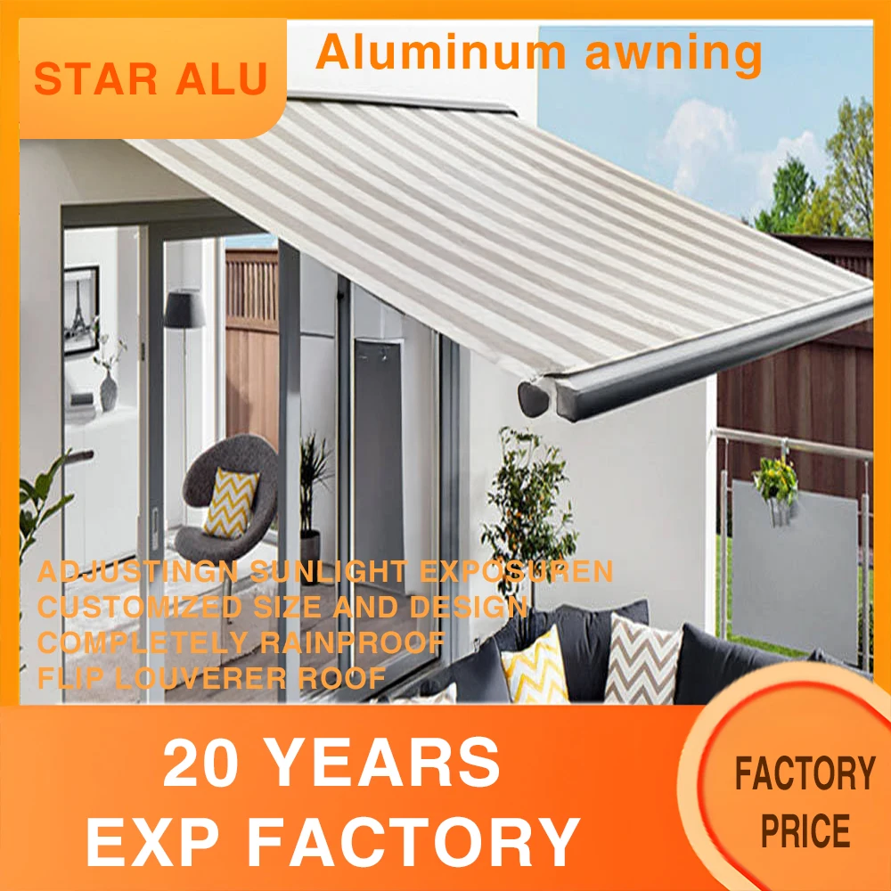 Wholesale onlyFactory Quality Control Wall Install Aluminum Retractable Folding Arm Heavy Duty Cassette Awning Motorized Full