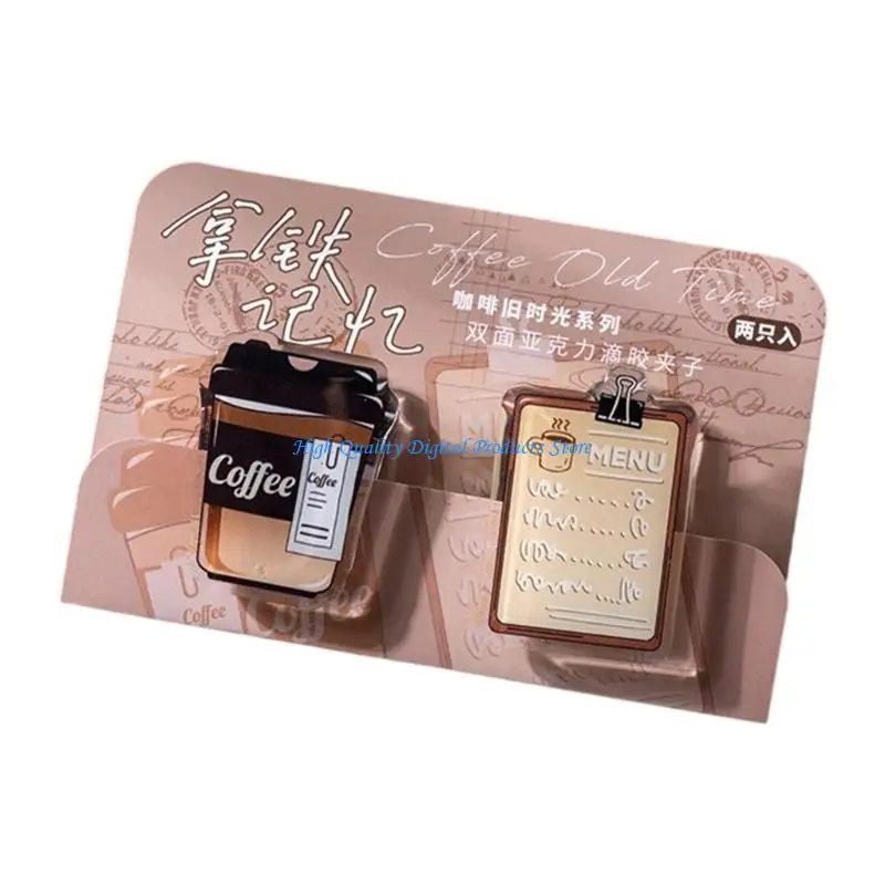 

U2JE Artistic Drip Resin Acrylic Paper Clip Elegant Clamps Set Suitable For Diary Keeping And Small Document Organization