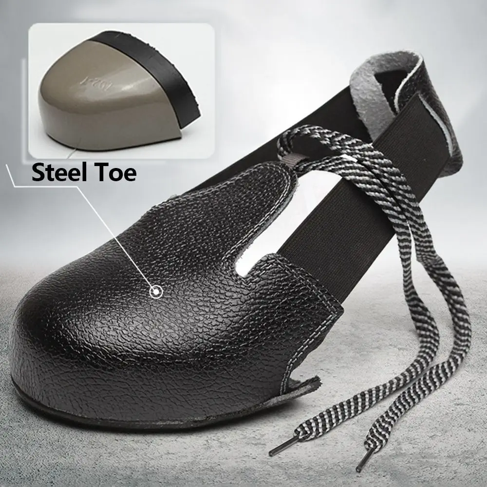 

Anti-smashing Steel Toe Shoes Covers Cowhide Slip-resistant Safety Footwear Overshoes Steel Toe Cap Protective Booties Visitors