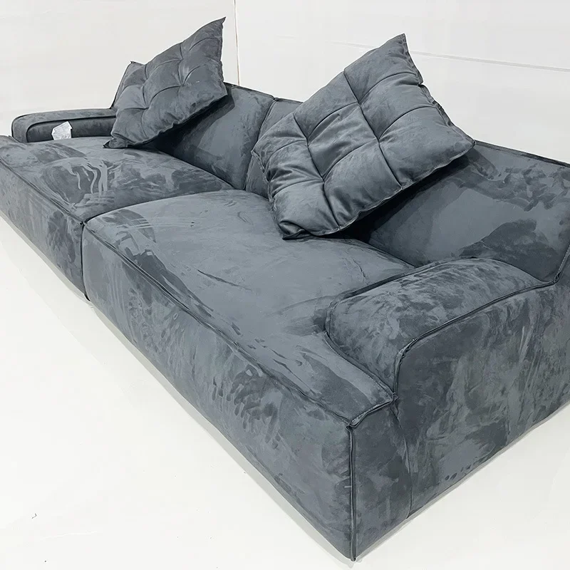 أريكة قماشية ذات صف مستقيم من الجلد الإيطالي البسيط