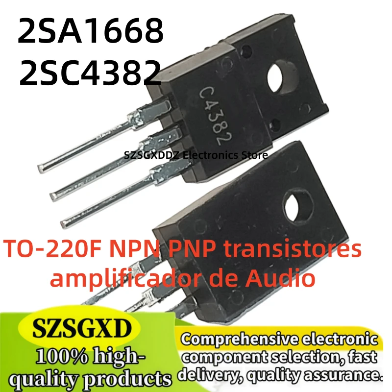 10 pieces - 5 pairs 100% new 2SA1668 TO220F 2SC4382 A1668 C4382 TO-220F NPN PNP transistors Audio amplifier in stock