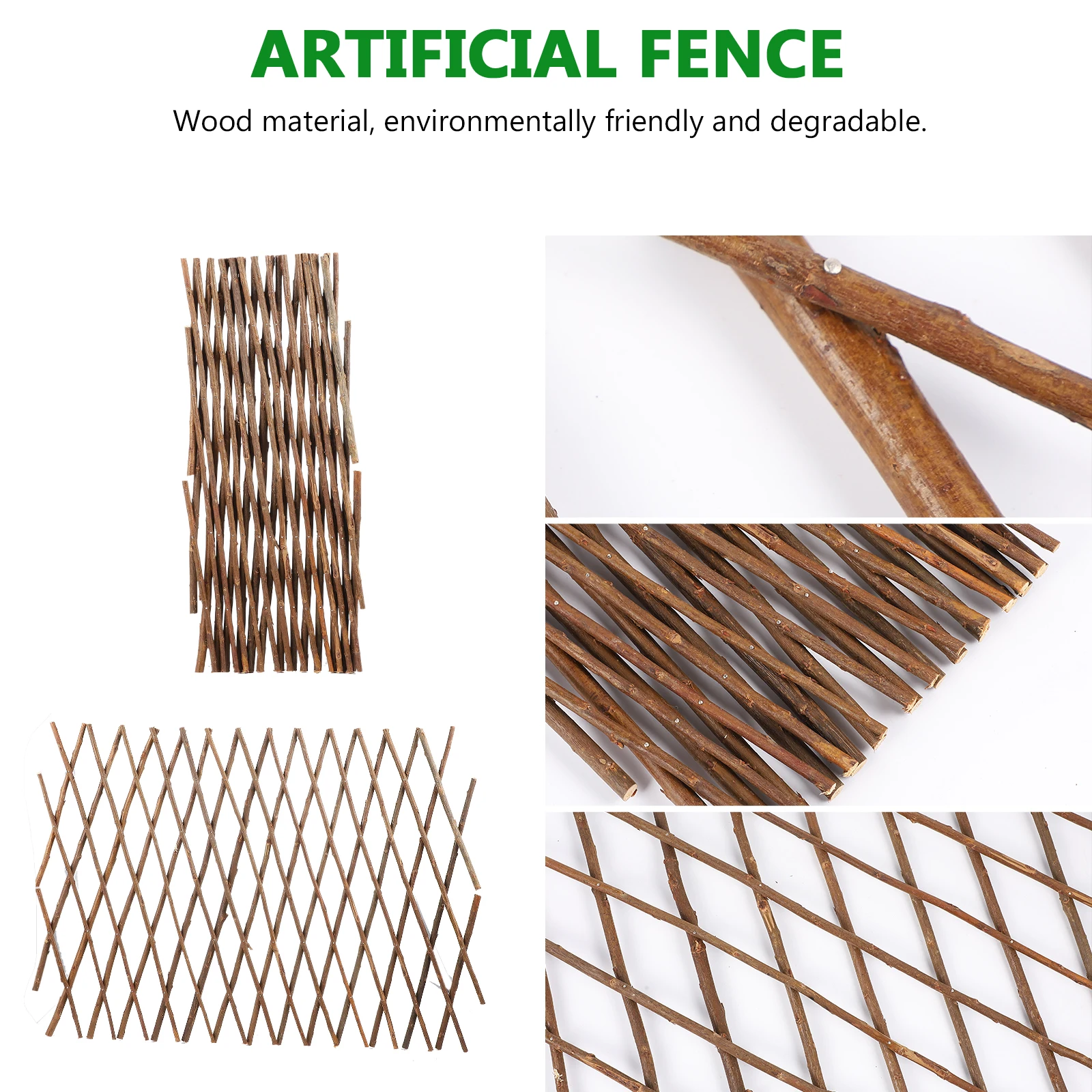 

Artificial Fence Decor Foldable Wood Metal Privacy Screen for Balcony Garden Picket Fence Ornament Eco Friendly Outdoor