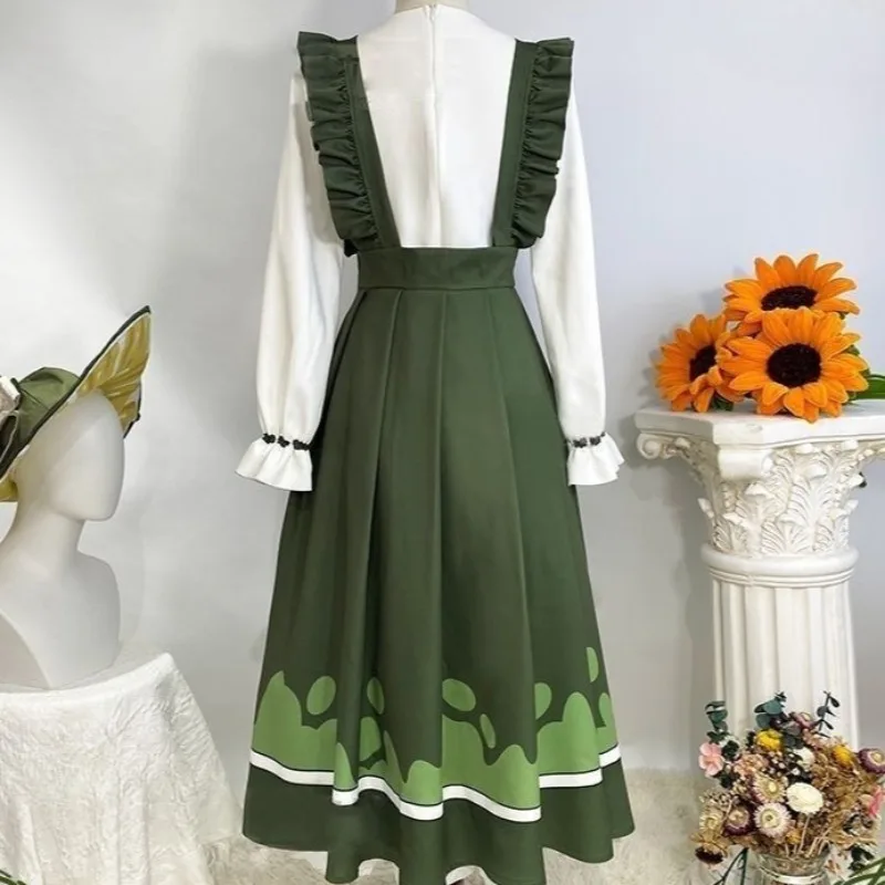 Hot Emma Woods Gardener Cosplay Game Costume Sweet Manor Lolita Dress Wig Hat Props Accessories Halloween Carnival Uniform