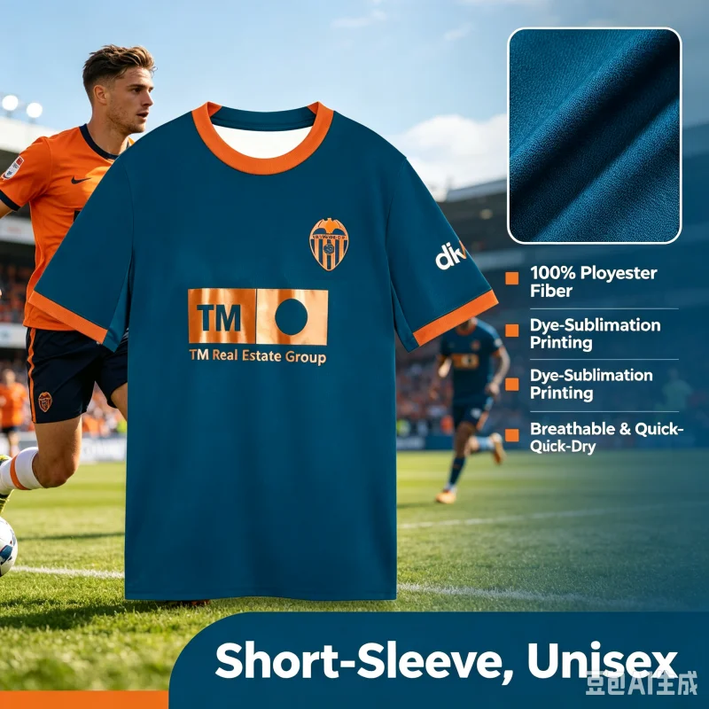 2026_2027 Valencia Fans Customized Football Shirt T-shirt Summer Sports Breathable Quick Drying Men's and Women's T-shirt