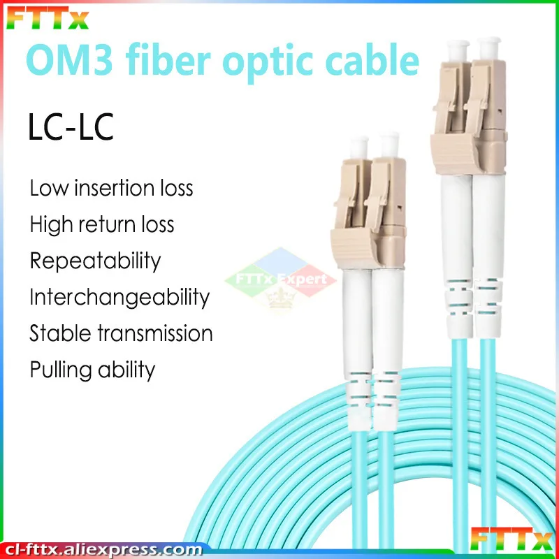 

10PCS LC-LC Multimode OM3 OM4 Cable 2.0/3.0Mm Multimode Duplex LC-UPC Fiber Optical Jumper Patch Cord 1M/2M/3M/5M