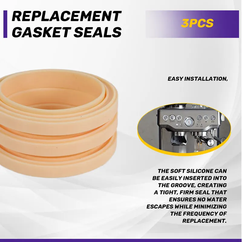 حلقة بخار من السيليكون مقاس 54 مم، 3 عبوات من حشية رأس المجموعة لآلة الإسبريسو 878/870/860/840/810/500/450/ المريمية 500/870-A09G