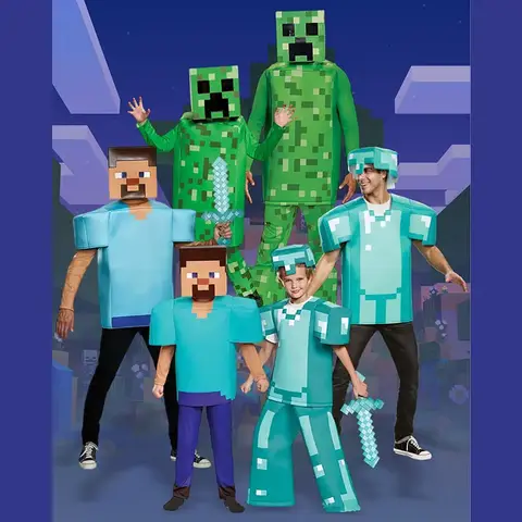 Giochi anime Costume cosplay MC Set per bambini Armatura di diamanti Arma Creeper Alex Serie Festa di Halloween Regalo di Natale Giocattolo