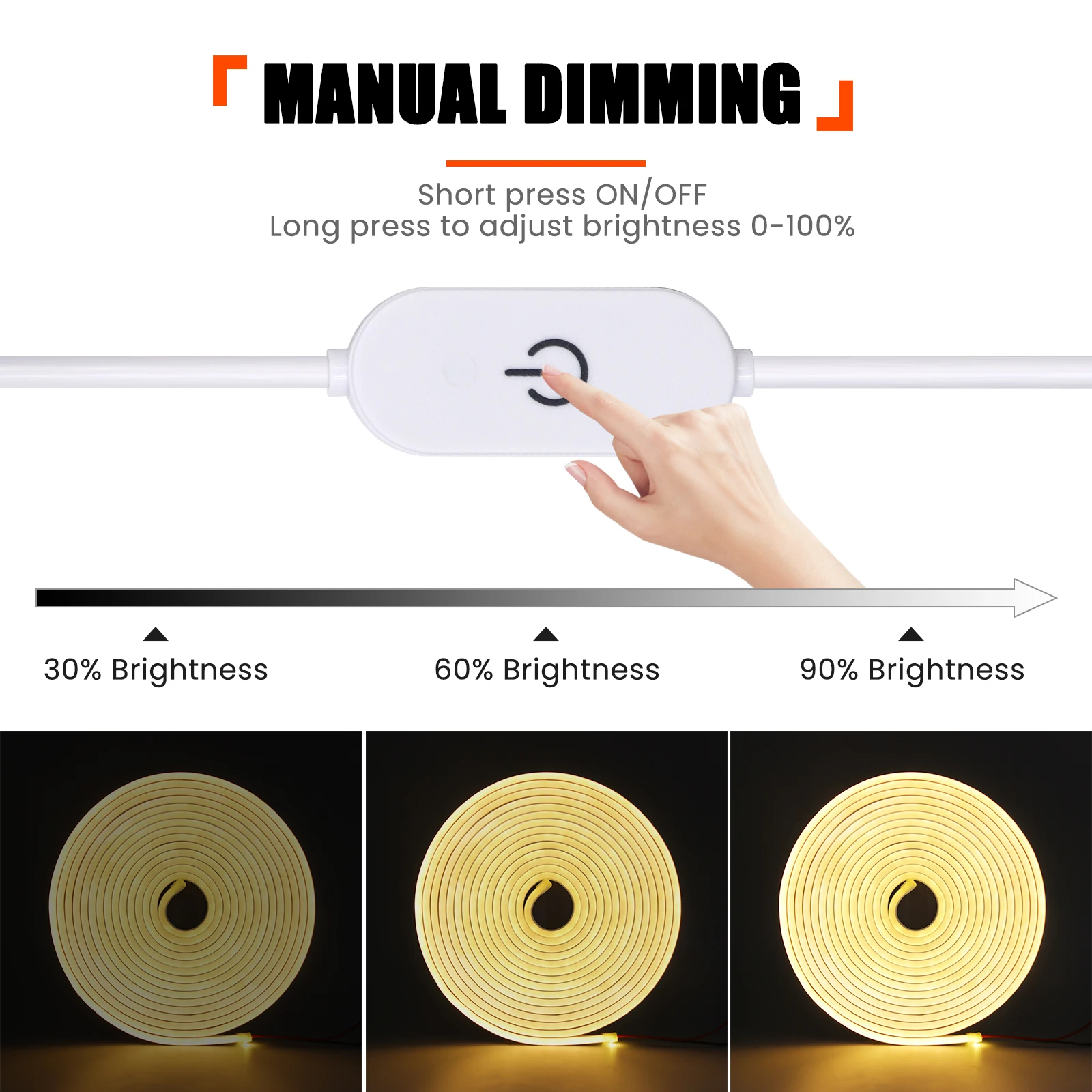 Touch Sensor LED Neon Strip 5V USB Dimmable Waterproof Neon Lamp Night Light Flexible Ribbon Tape For Room Decor DIY Backlight