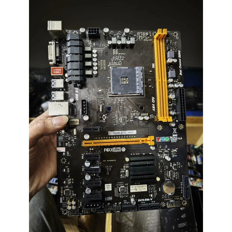 

Used Original ATX Mining Motherboard for BIOSTAR TB350-BTC VER6.0 AM4 B350 DDR4 6PCIe Slots Tested Good Condition