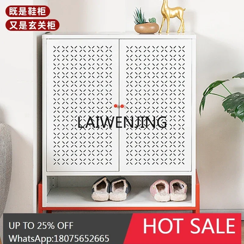 

steel shoe cabinet indoor entrance shoe rack multi-layer dust-proof storage rack