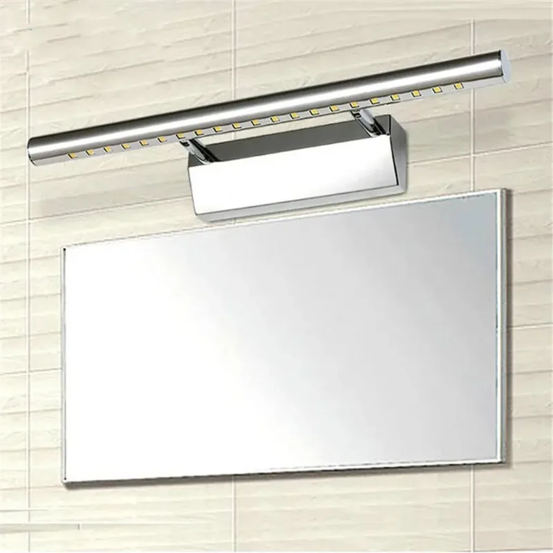 Modern Stainless Steel LED Front Mirror Light Bathroom Makeup Wall Lamps Led Vanity Toilet Wall Mounted Sconces Lighting Fixture
