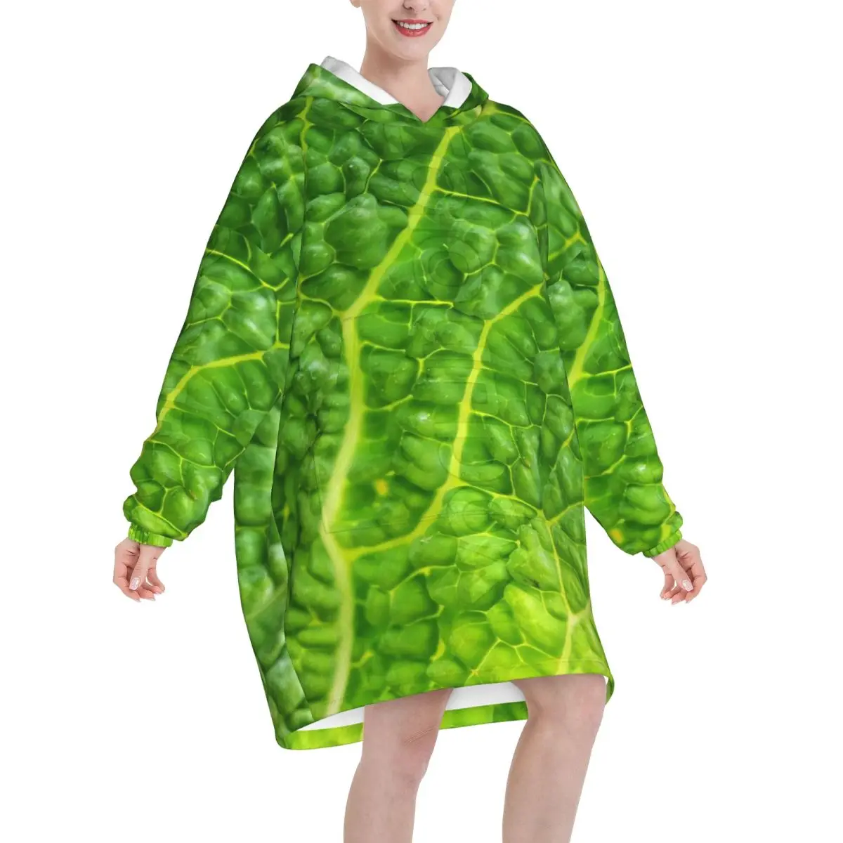 Cabbage Wearable Blanket Hoodie for Women Men Oversized Sweatshirt Blanket with Pocket