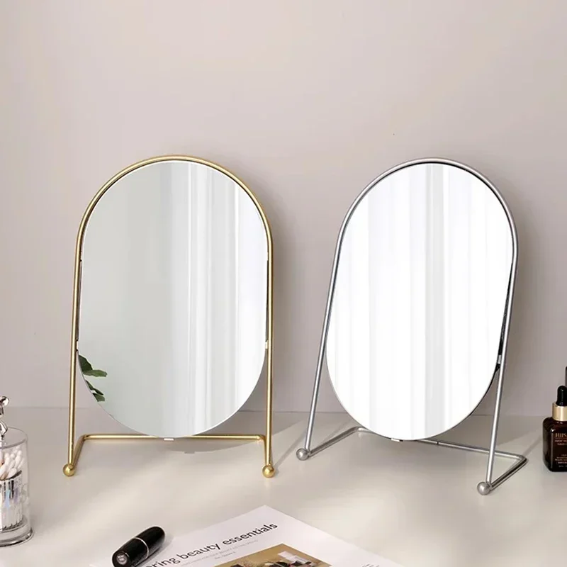Modern Nordic Mirror Shower Aesthetic Hand Desk Funky Compact Luxury Korean Girls Mirror Cosmetics Spiegel Wand Home Decorations