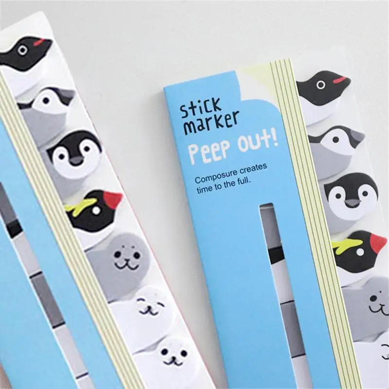 Kawaii Penguin Cat Panda Memo Pads Sticky Notes Index Posted Planner Student Stationery School Office Supplies