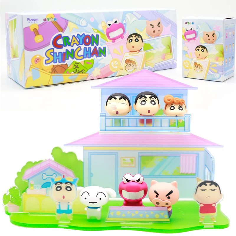 

Funism Crayon Shin-chan Blind Box Paw Paw Mung Bean Collectible Park Figurines Plush Toys Desktop Ornaments Gifts