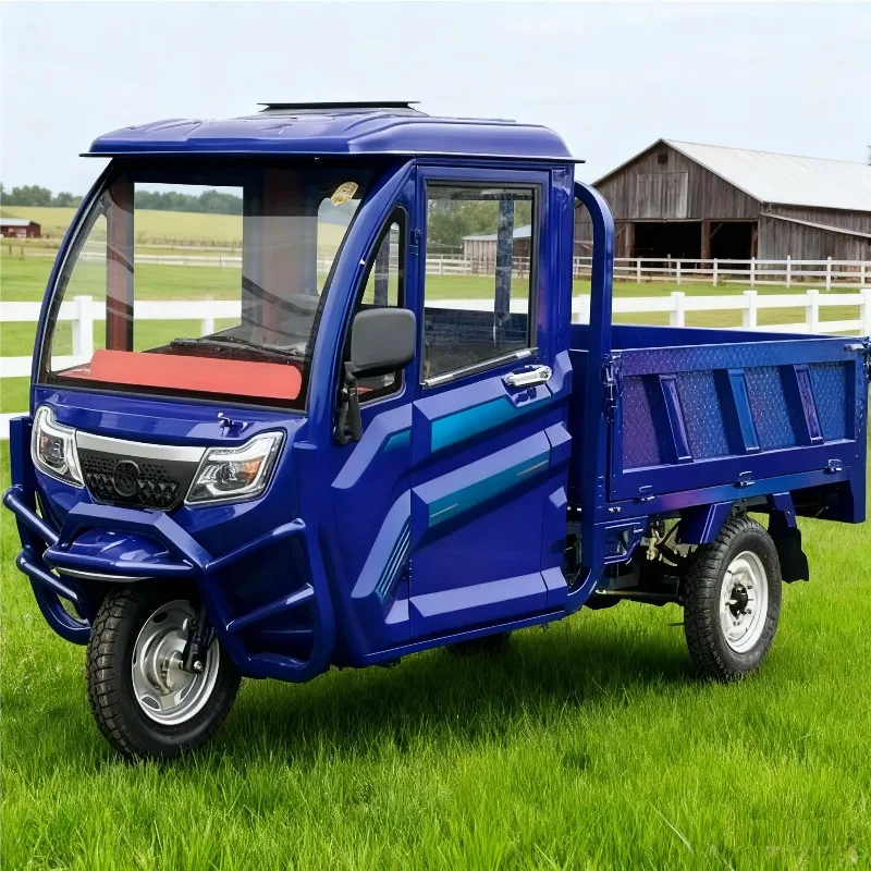 High Climbing Power Open Cabin Electric Cargo Trike, Sun Canopy, 500KG Cargo Box, Orchard Short Haul for Rural Farm Delivery