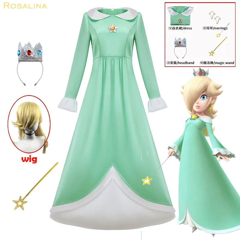 

Anime Galaxy Movie Cosplay Rosalina Super Costume Mariiao Nice Stitching Blue Dress New cosplay outfit for Women Halloween