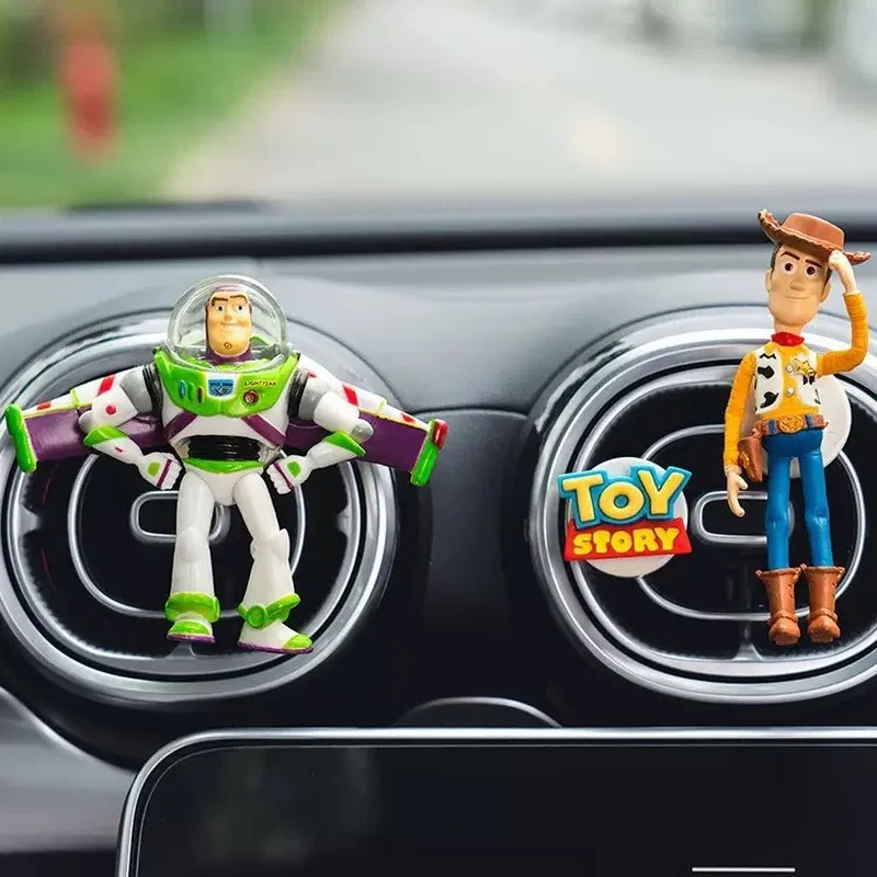 Disney toy story woody buzz lightyear boneca dos desenhos animados carro ambientador aromaterapia bonito carro ventilação de ar aromaterapia decoração do carro brinquedo