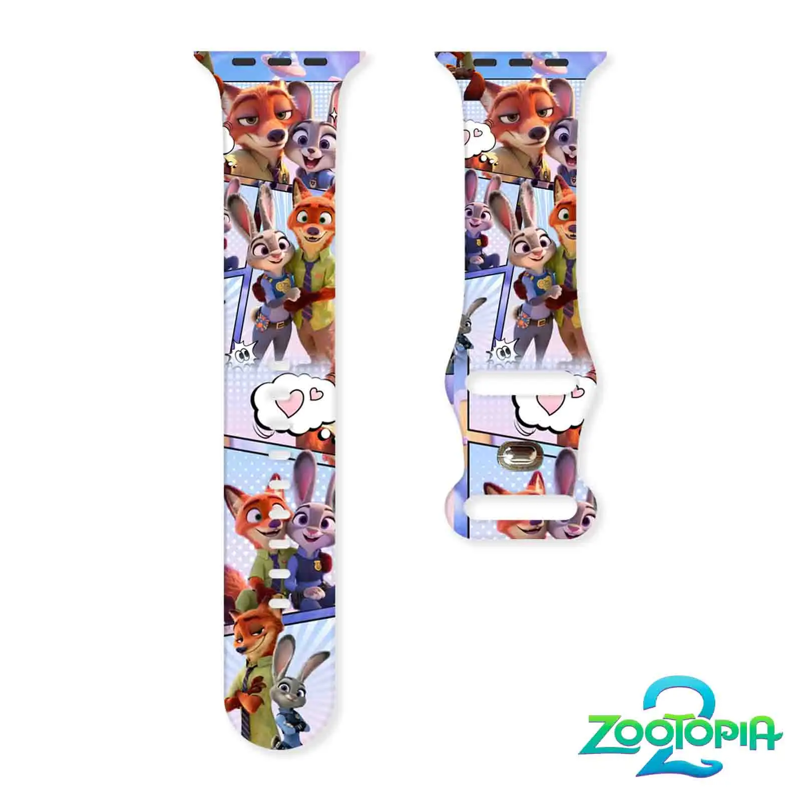 

Disney Zootopia 2 Printed Strap for Apple Watch 11 10 9 8 SE Silicone Band Replaceable Watchband for iWatch 46mm 44mm 42mm 41mm