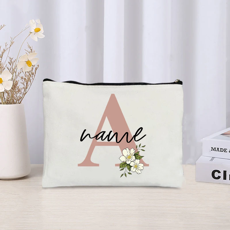 Personalized Custom Name Lipstick Makeup Case Women Trendy Cosmetic Pouch Bags Travel Organizer Kawaii Travel Storage Bag