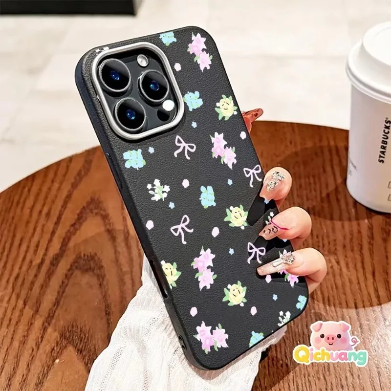 Small Flower Ribbon Bow Casing  For Samsung Galaxy A57 A56 F56 M56 A55 A54 A53 A52S A51 A50S A73 A72 F42 M40S PU Leather Cover