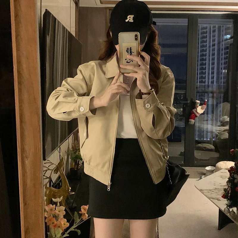 

Женские бейсбольные куртки оранжевого и серого цвета на молнии, весенние, удлиненные, в викторианском стиле, трикотажные, для повседневной носки, с меховым воротником, в спортивном стиле