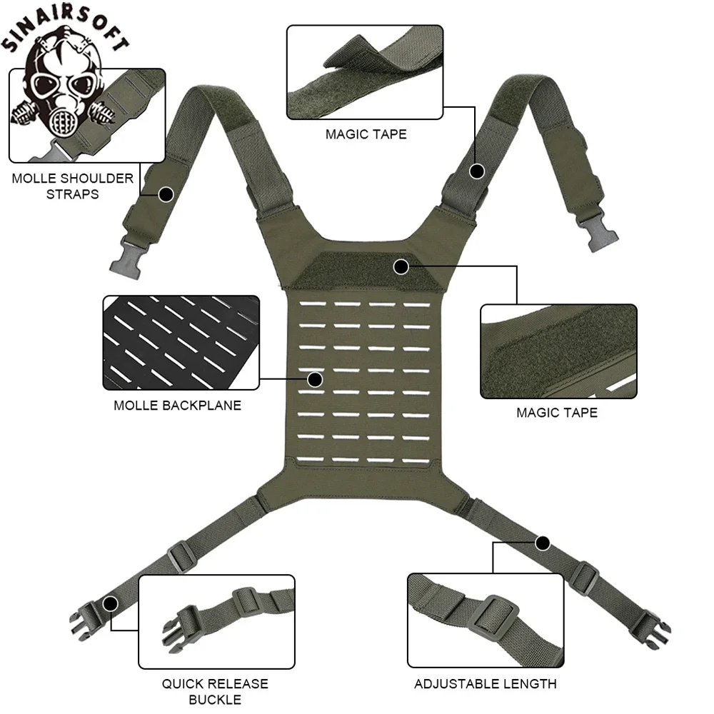 

SINAIRSOFT Tactical D3 SS MK Chest Rig Hunting Airsoft Molle Vest Chest Rig Strap Universal Vest Back Panel Equipment