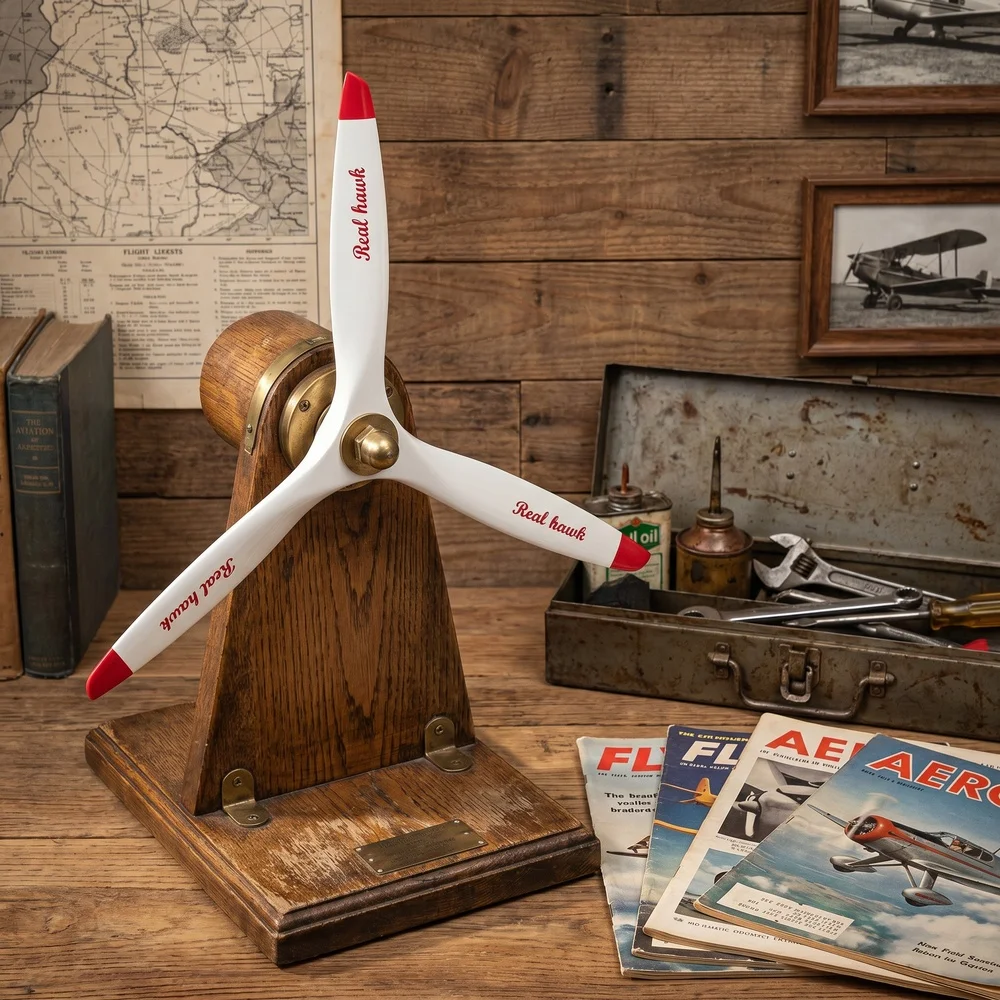 Real Hawk 10-14 Inch 3-Blade CCW CW Beech Wood Propeller White Red Tip for Scale Gas RC Airplane Warbird Upgrade Parts 1 Pcs