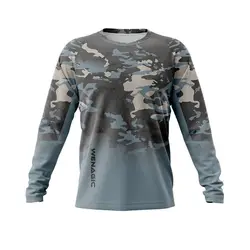 Wenagic Fishing Shirts Men's Long Sleeve Fishing Wear Sun Dresses Uv Protection Jersey Upf Clothes Breathable Angling Clothing
