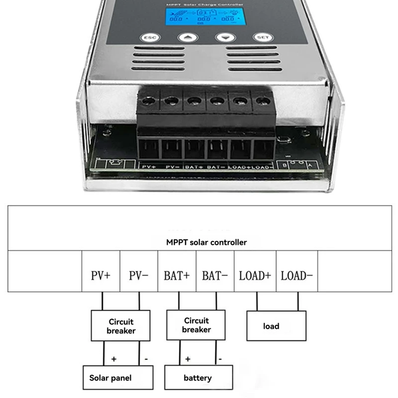 40A MPPT Solar Charge and Discharge Controller 12V 24V 36V 48VAuto for Max PV 150VOC Lead Acid Lithium Battery-BCBW