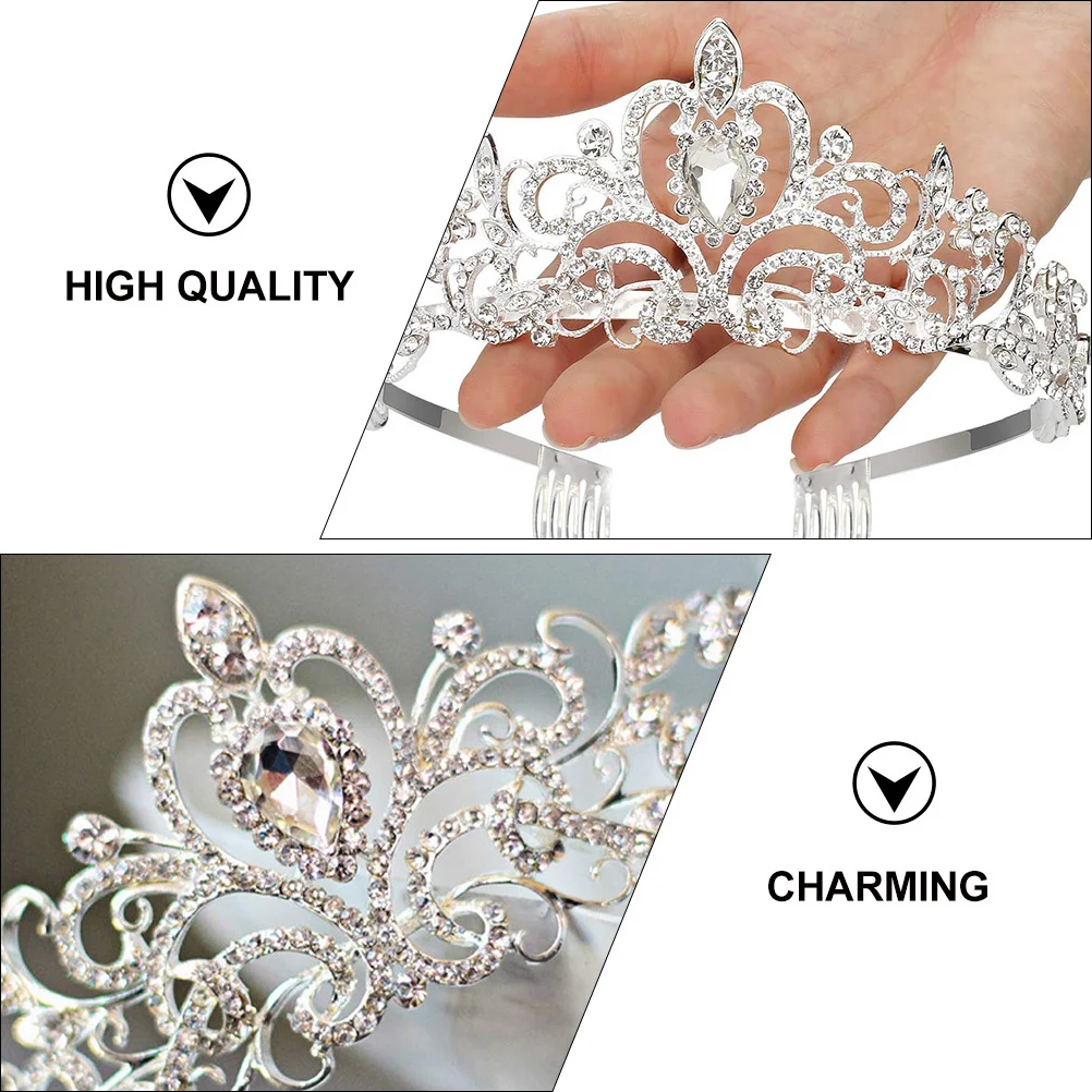 

Crown Headband Rhinestone Bridal Tiara Wedding Party Hair Accessory For Bride Festival Women Hairband Headdress