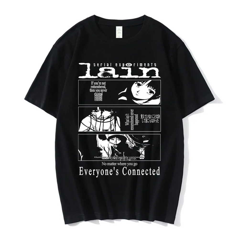 Anime Serial Experiments Lain T-Shirt Men Women Graphic T Shirts Unisex Iwakura Manga Girl Sci Fi Short Sleeve Tee Unisex Tops