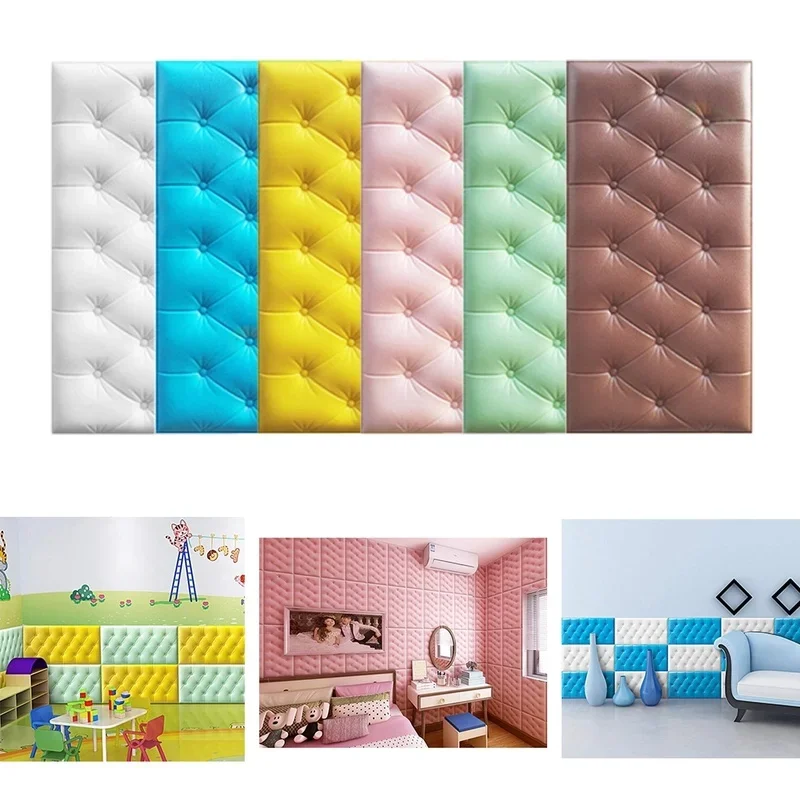 60*30cm Home Anti-collision Wall Mat Floor Pad Home Entrance Mat Bedroom Living Room Children's Bedroom Bedside Bed Soft Cushion