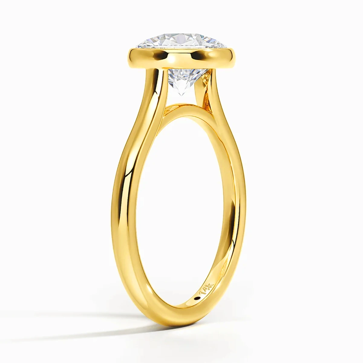 Classic Engagement Wedding Ring 14K Yellow Gold for Women Hollow Au585 Round Cut D Color Lab Moissanite Diamond Band Jewelry