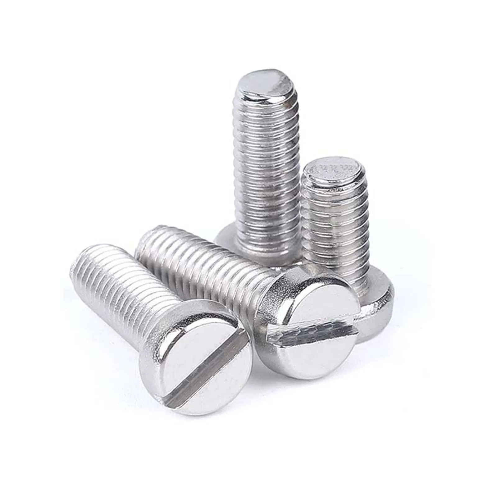 2/4/10/25/50pcs GB65 M1.6 M2 M2.5 M3 M4 M5 M6 M8 M10 304 A2-70 Stainless Steel Slotted Flat Round Cheese Head Machine Screw Bolt