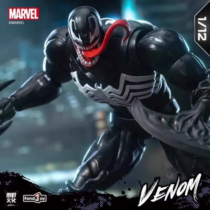 정품 폰드조이 마블 베놈 애니메이션 피규어 키트 1/12 베놈 액션 조립 모델 인피니티 사가 ABS 관절 가동 컬렉션 장난감