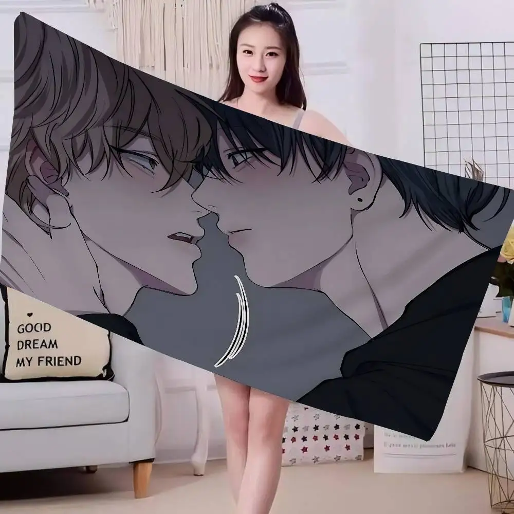 Negative Romance Bl Anime Beach Swimming Towel Soft Absorbent Washcloth Children's Gifts For Kids Travel Camping Gym