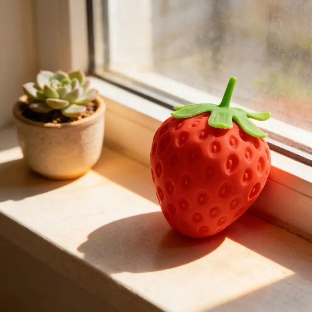 New Cute Shape Strawberry Squeeze Soothing Texture Slow Rising Fidget Stress Ball Squeeze Sensory Desktop Decoration