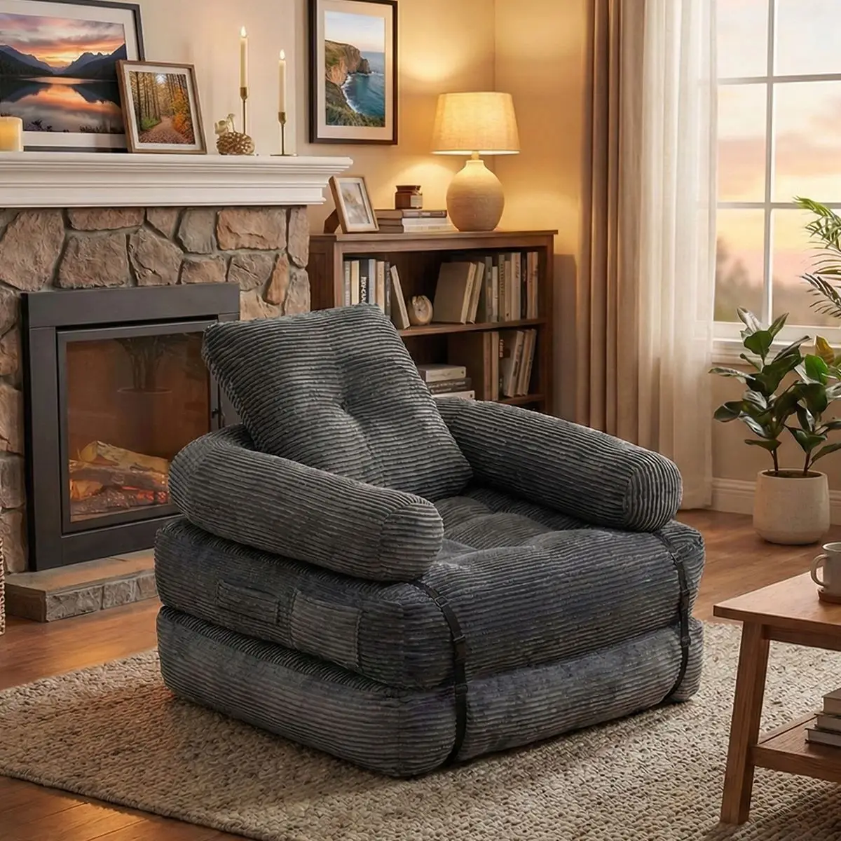 Wholesale Cheap Modern Two Seat Fabric Folding Compression Sofa Bed In A Box Convertible Mall Home