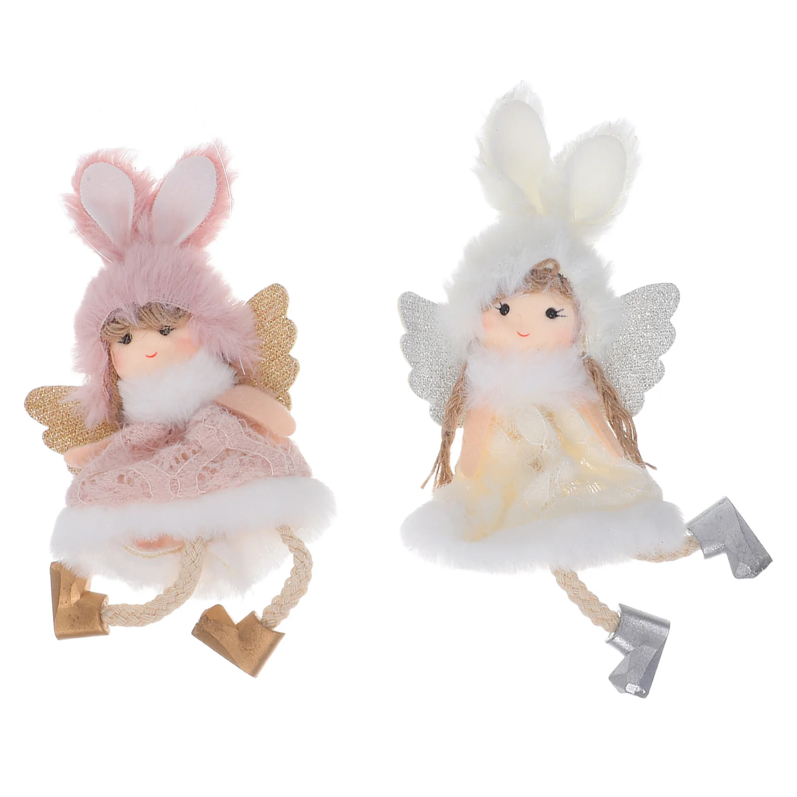 

2Pcs Christmas Angel Ornament Hanging Decor for Tree Wall Elegant Holiday Display Festive Home Decoration Christmas Pendant
