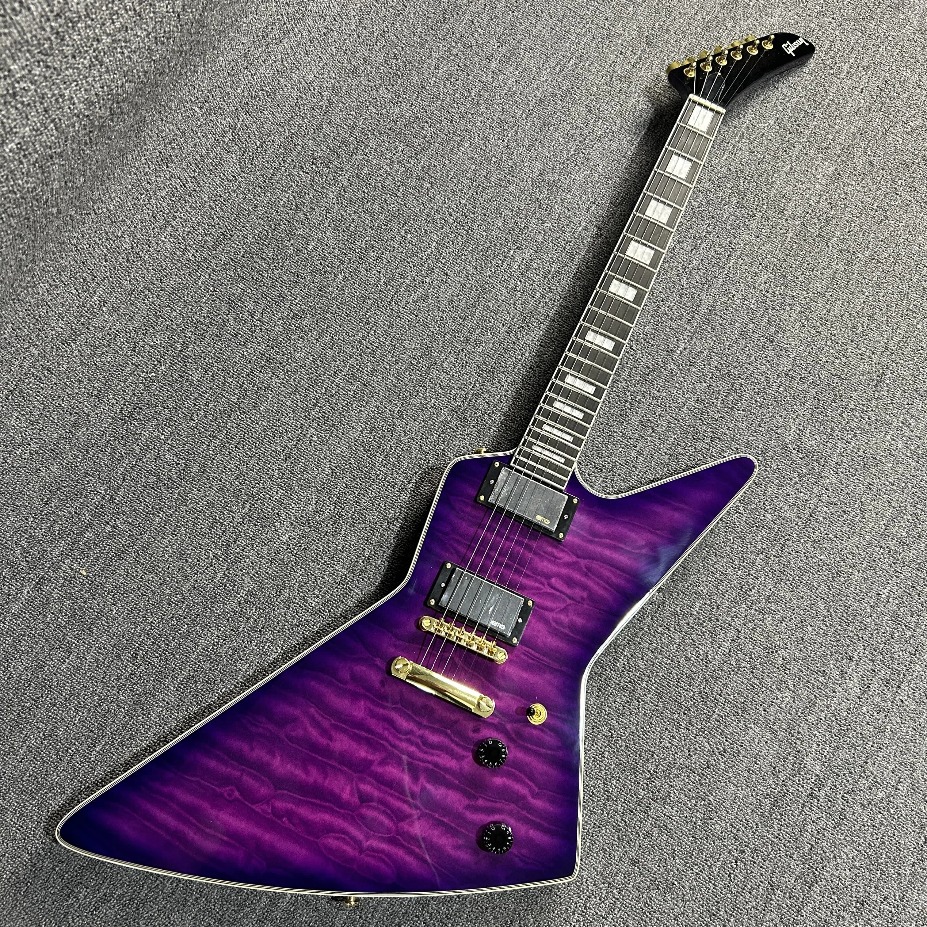 Electric Guitar The Purple Color Goose Type Tiger Stripes Factory Direct Sales Free Shipping Gleeson