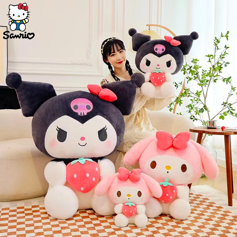 Kawaii Sanrio плюшевые игрушки куклы мультфильм Kuromi My Melody клубника серия плюшевые фигурки Детские милые куклы подарки на день рождения