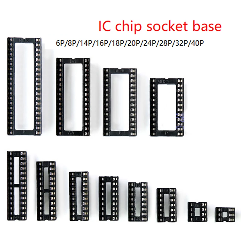 10 Pcs Direct Plug IC Seat 6P/8/14/16/20/24/28/32/40P Integrated Block IC Base Circuit Board Chip C51 STC Circuit PCB Making