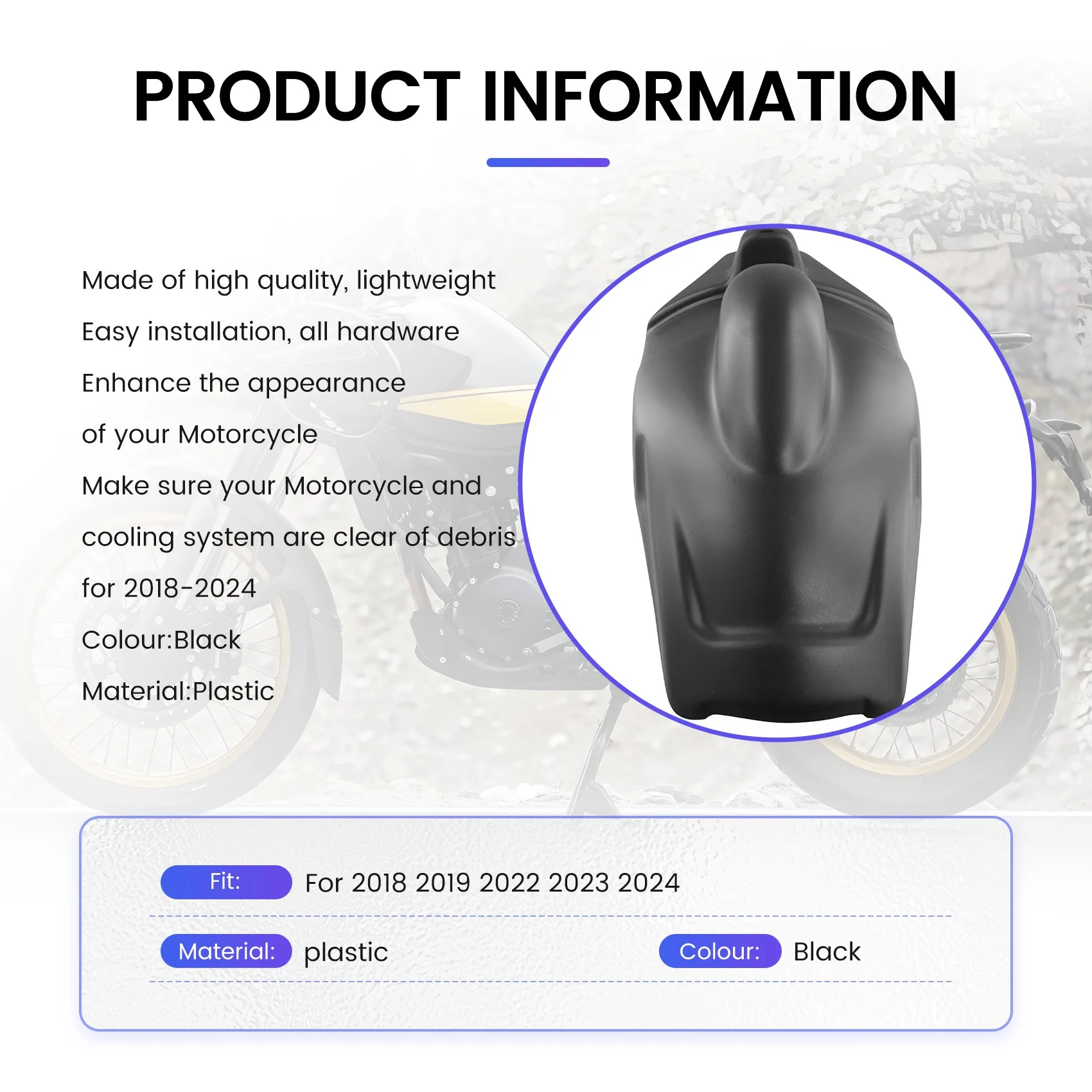 

NEW-Motorcycle Accessories For Himalayan 2018-2024 Rear Wheel Fender Hugger Splash Mudguard Guard