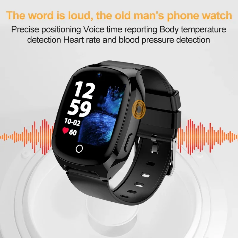 D300 4G Elderly Smart Watch Anti-lost GPS SOS Tracker Locator Heart Rate Blood Pressure Smartwatch for Elder Women Men Safety