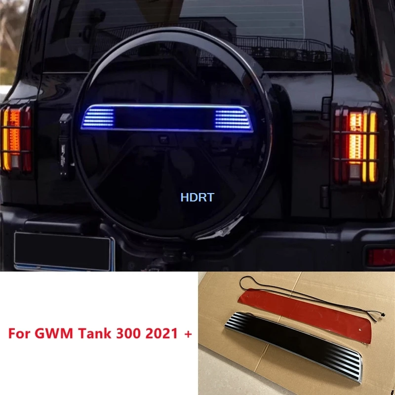 

Автомобильный стиль, задний багажник, запасная шина, накладка со световой защитной пленкой, декоративные аксессуары, внешняя наклейка для GWM Tank 300 2021 +