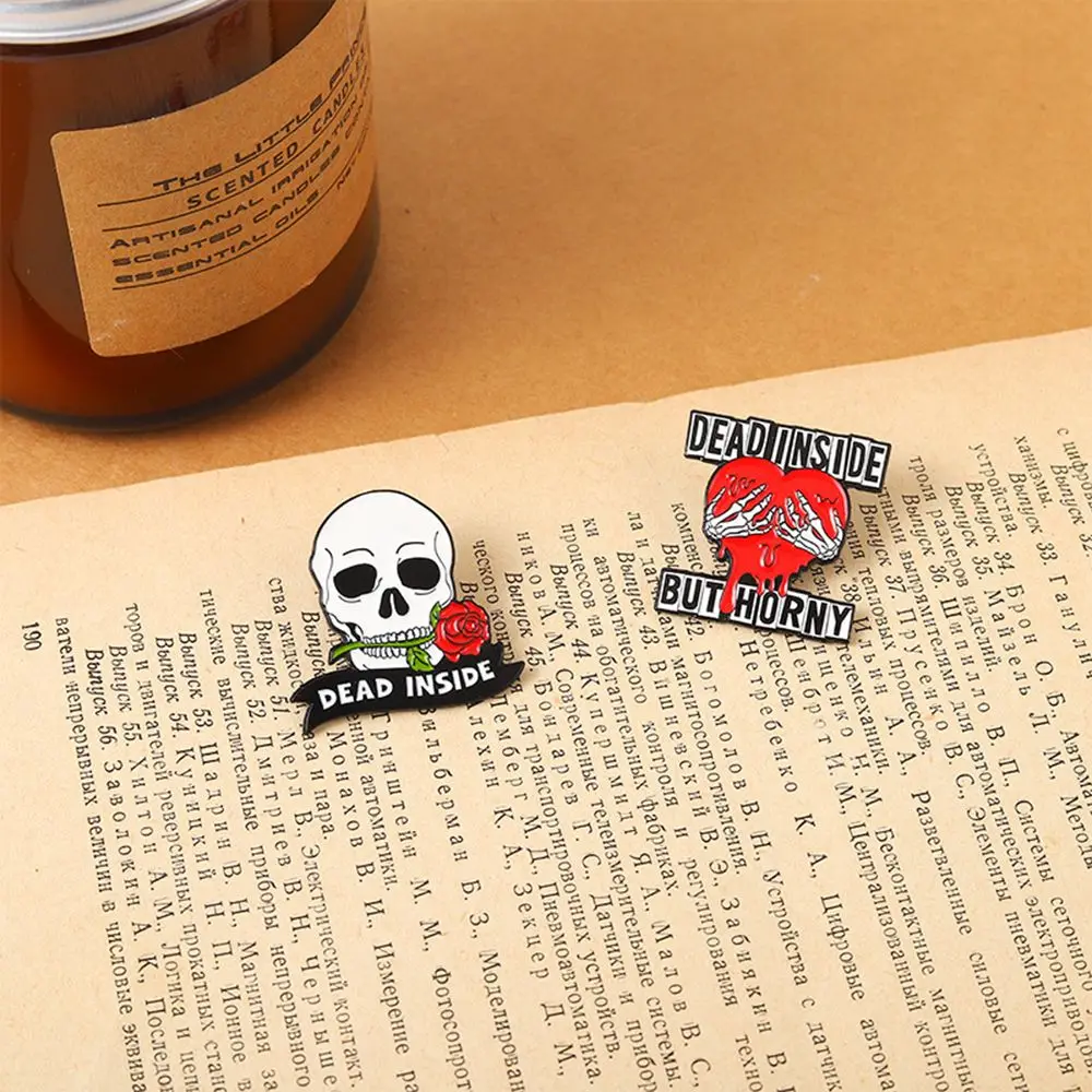 Рюкзак в готическом стиле в форме сердца, женский череп, призрак, брошь в корейском стиле, декор для одежды, женские булавки для шарфа, эмалированные булавки на Хэллоуин