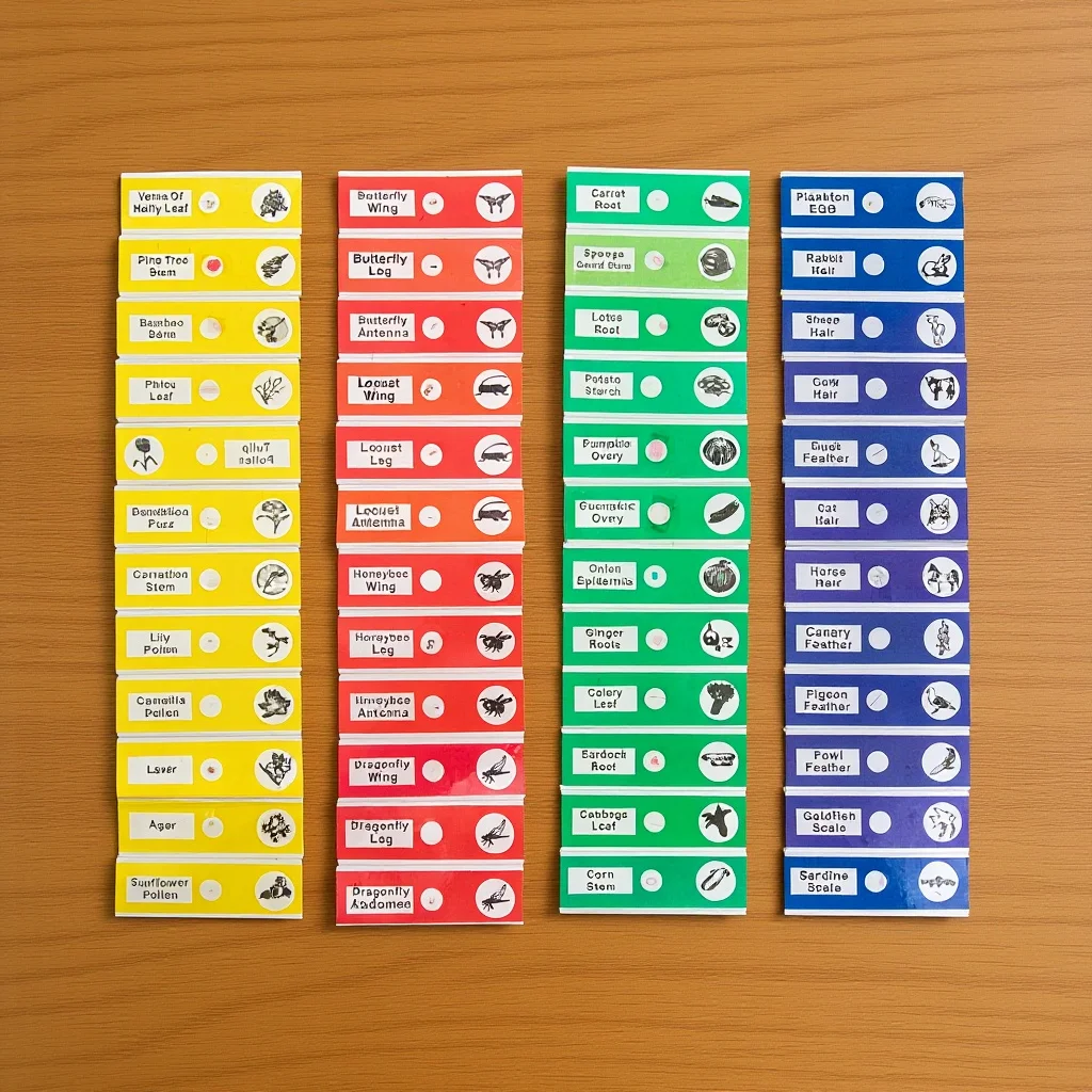 

48Pcs Prepared Microscope Slides Biological Specimen Collection for Students Entry-Level Learning English Label